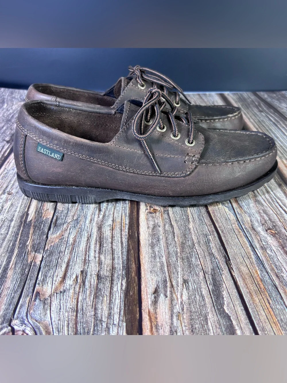 Eastland Falmouth Camp Moc Leather Oxfords 8.5M | Coastal Grandmother Classic